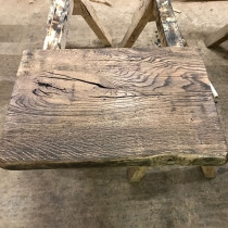Altholz-Stil, Baumscheibe, Waschtisch, Tischplatte, BROWN, STRUKTUR, Eiche, Baumkante 150x50x4,5cm